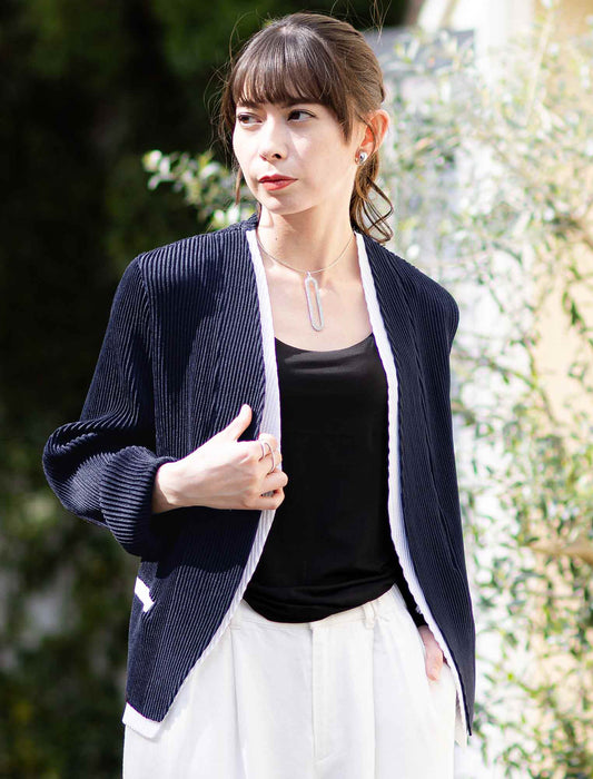 ＜SPECCHIO＞バイカラーシャトル カラーレスジャケット