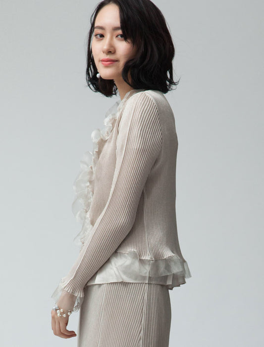 ＜SPECCHIO＞シアーフリルシャトル ボレロジャケット