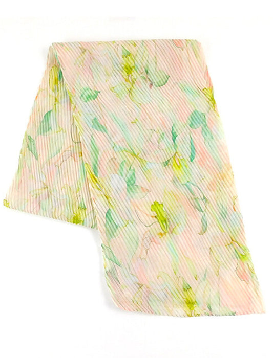 大判花柄プリントプリーツストール