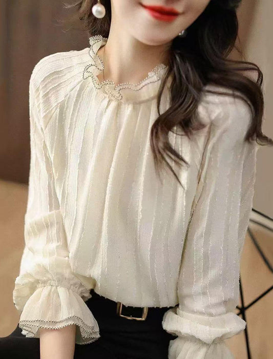 上品フリルキャンディスリーブブラウス