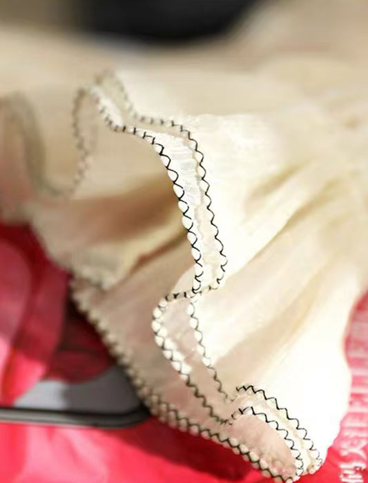 上品フリルキャンディスリーブブラウス