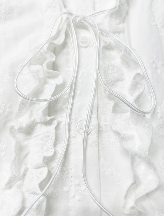 大人上品レースレイヤード風スクエアネックブラウス