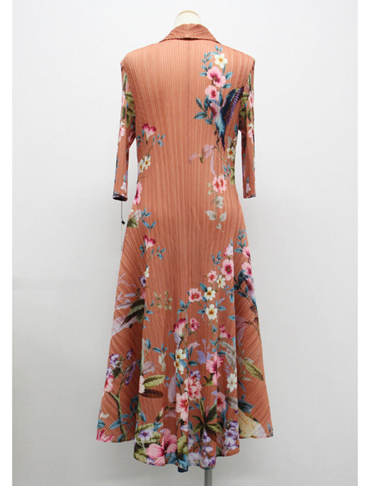 【近日入荷】ゆったり花柄プリントプリーツワンピース※ブラックは5月中旬入荷予定