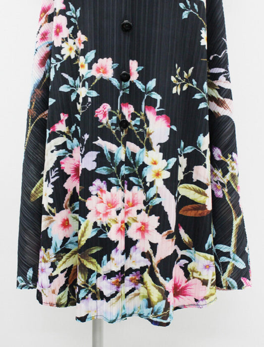 【近日入荷】ゆったり花柄プリントプリーツワンピース※ブラックは5月中旬入荷予定