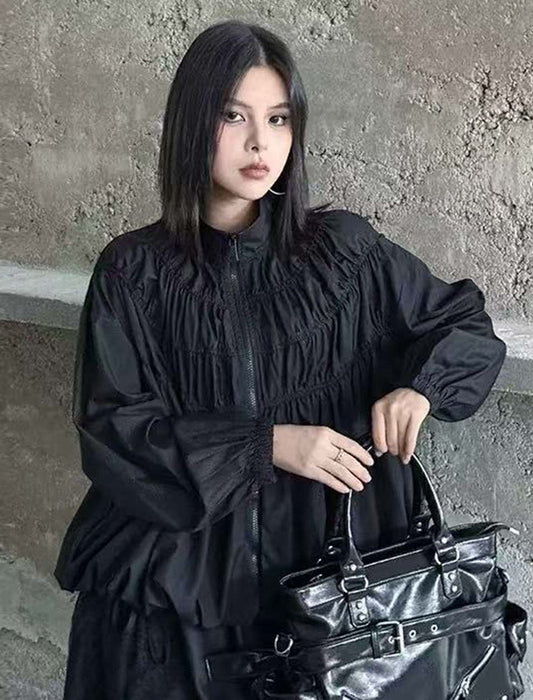 ドロストギャザーボリュームスリーブショートブルゾン