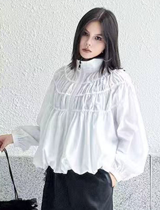 ドロストギャザーボリュームスリーブショートブルゾン