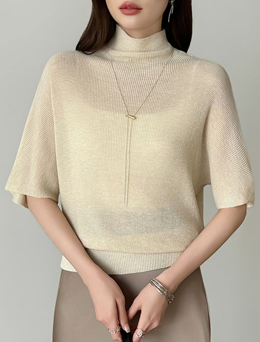 【近日入荷】毎日に寄り添うハイネックサマーシアーニット※4月下旬入荷予定