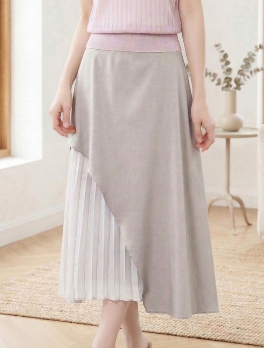 プリーツレイヤーアシメスカート