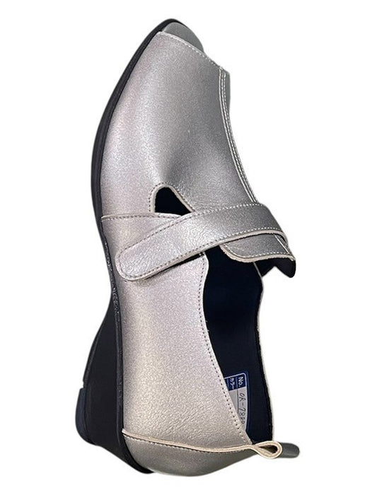【近日入荷】ストラップ付き オープントゥ コンフォートシューズ　※シルバーは5月下旬入荷