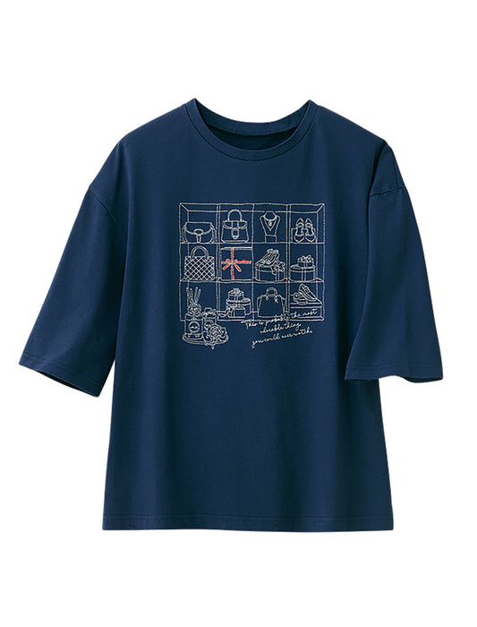 【受注】日本製胸元刺しゅうTシャツ