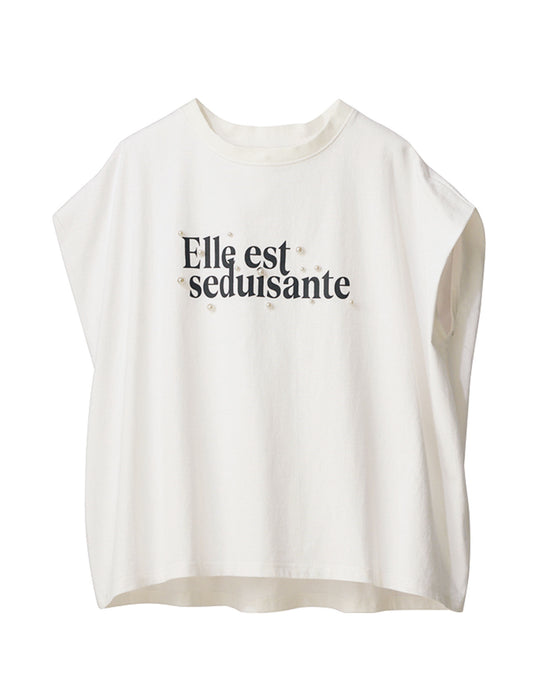 受注】パール調ビジュー付ロゴプリントTシャツ | Northmall（ノース