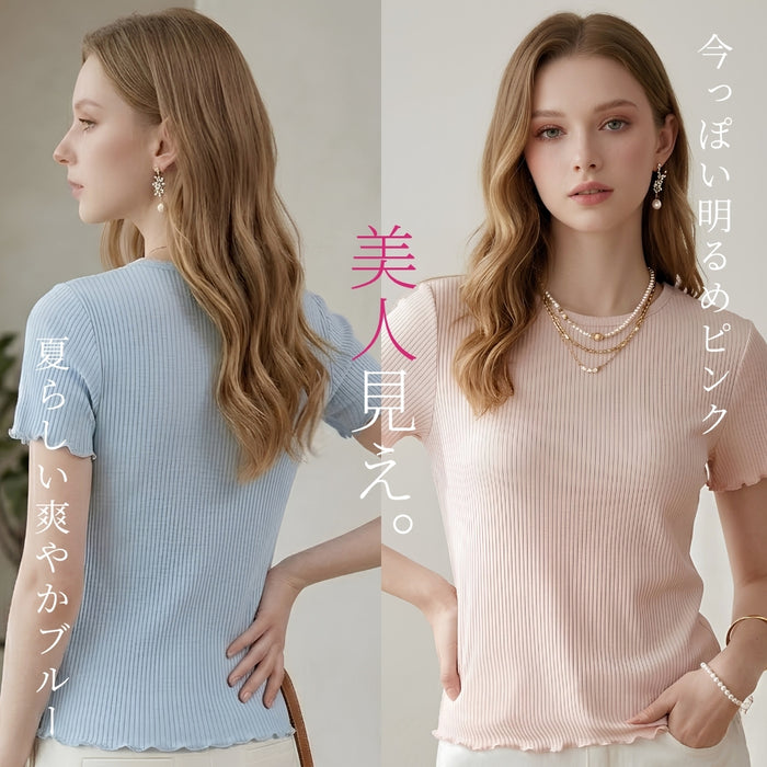 メロウエッジリブTシャツ