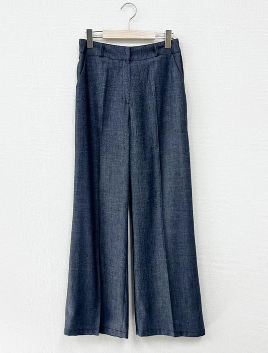 センタープレスハイウエストワイドパンツ