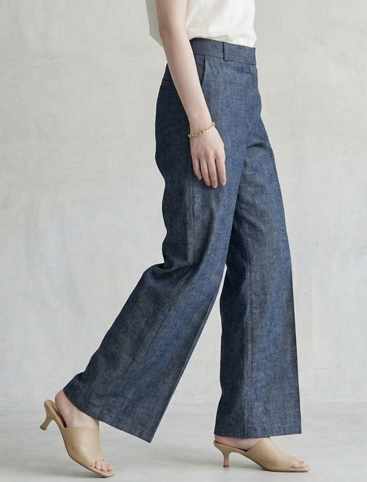 センタープレスハイウエストワイドパンツ