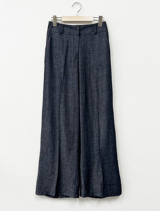 センタープレスハイウエストワイドパンツ