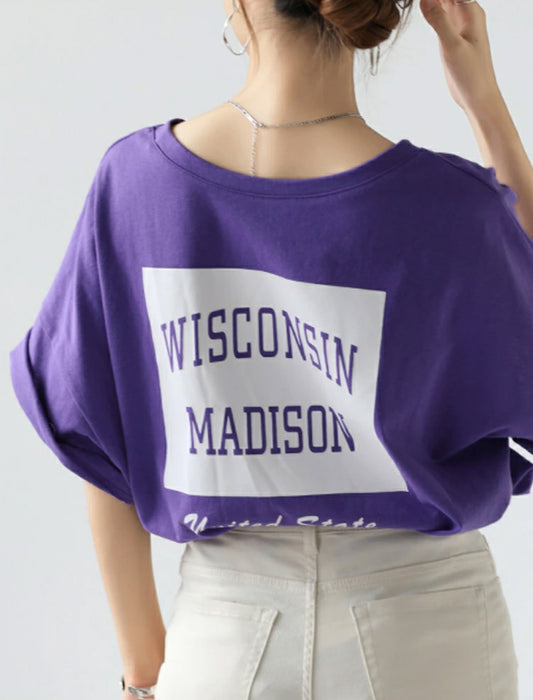 バックプリントロング丈ロゴＴシャツ