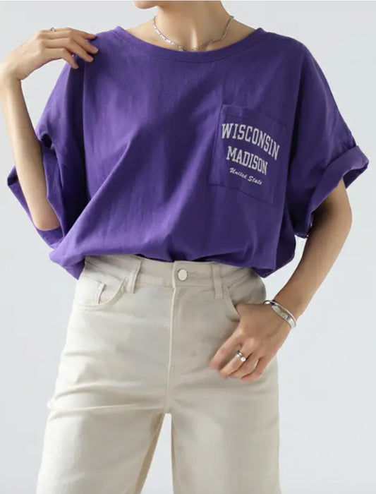 バックプリントロング丈ロゴＴシャツ