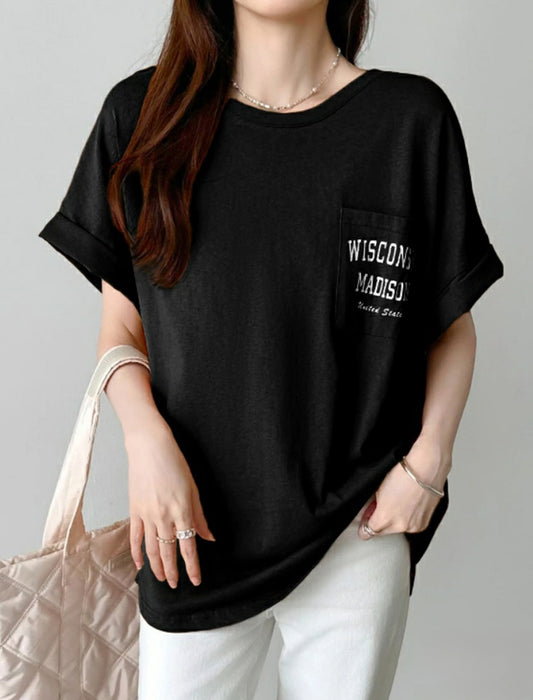 バックプリントロング丈ロゴＴシャツ