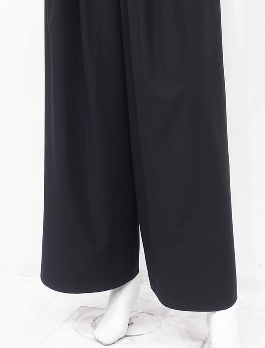 ＜SPECCHIO＞フェイクジップタックギャザー ワイドストレートパンツ