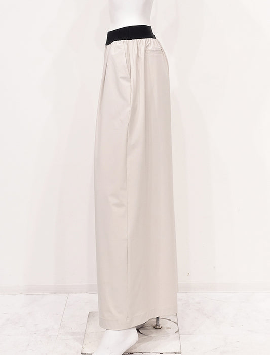 ＜SPECCHIO＞フェイクジップタックギャザー ワイドストレートパンツ