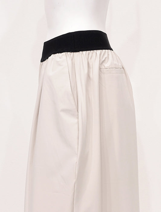 ＜SPECCHIO＞フェイクジップタックギャザー ワイドストレートパンツ