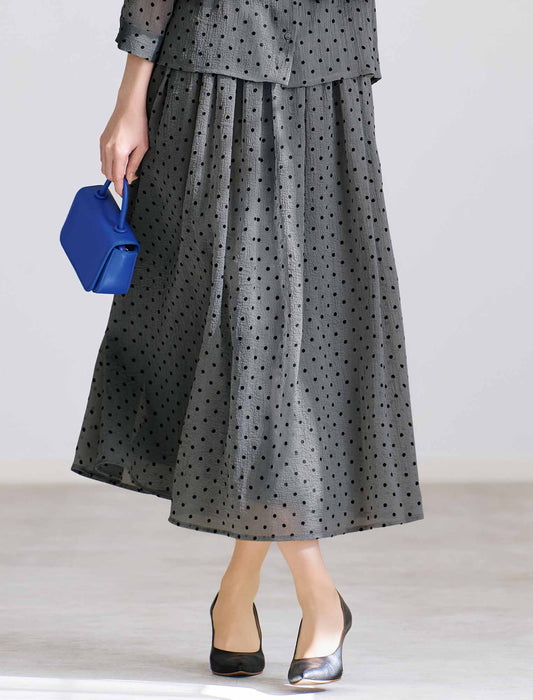 【受注】フロッキードット柄シアースカート