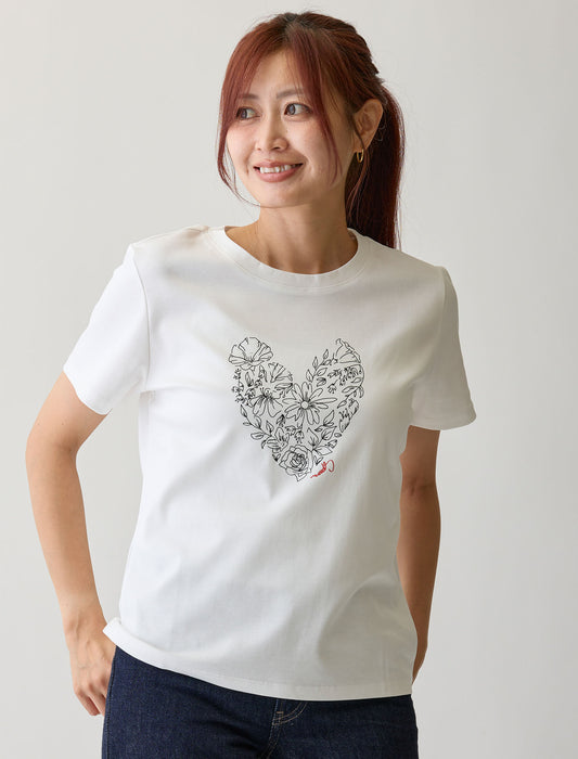 ハートプリントTシャツ