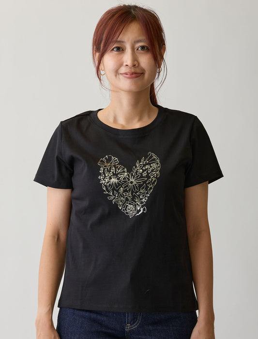 ハートプリントTシャツ