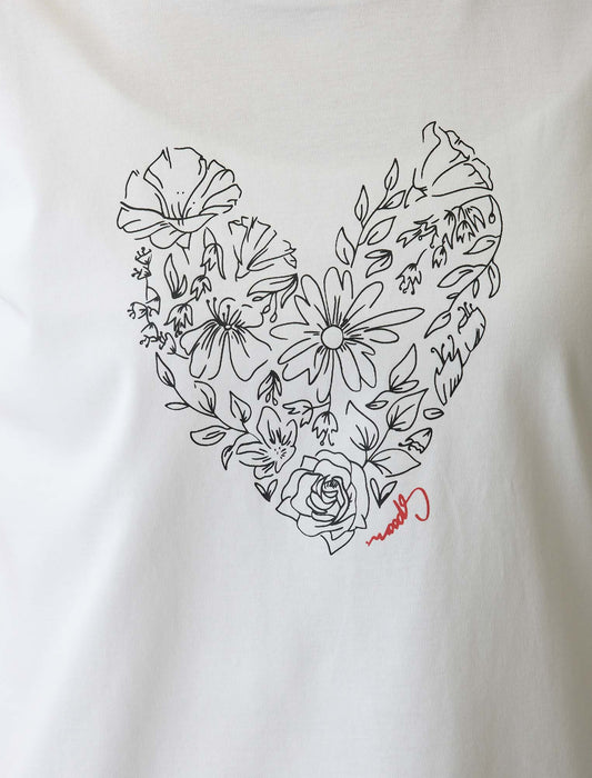 ハートプリントTシャツ
