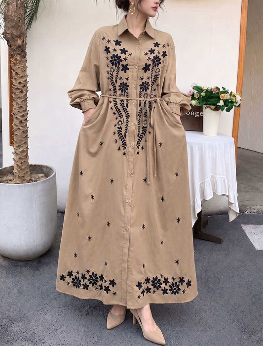 【受注】羽織れる2WAYクラシカル刺繍ロングワンピース