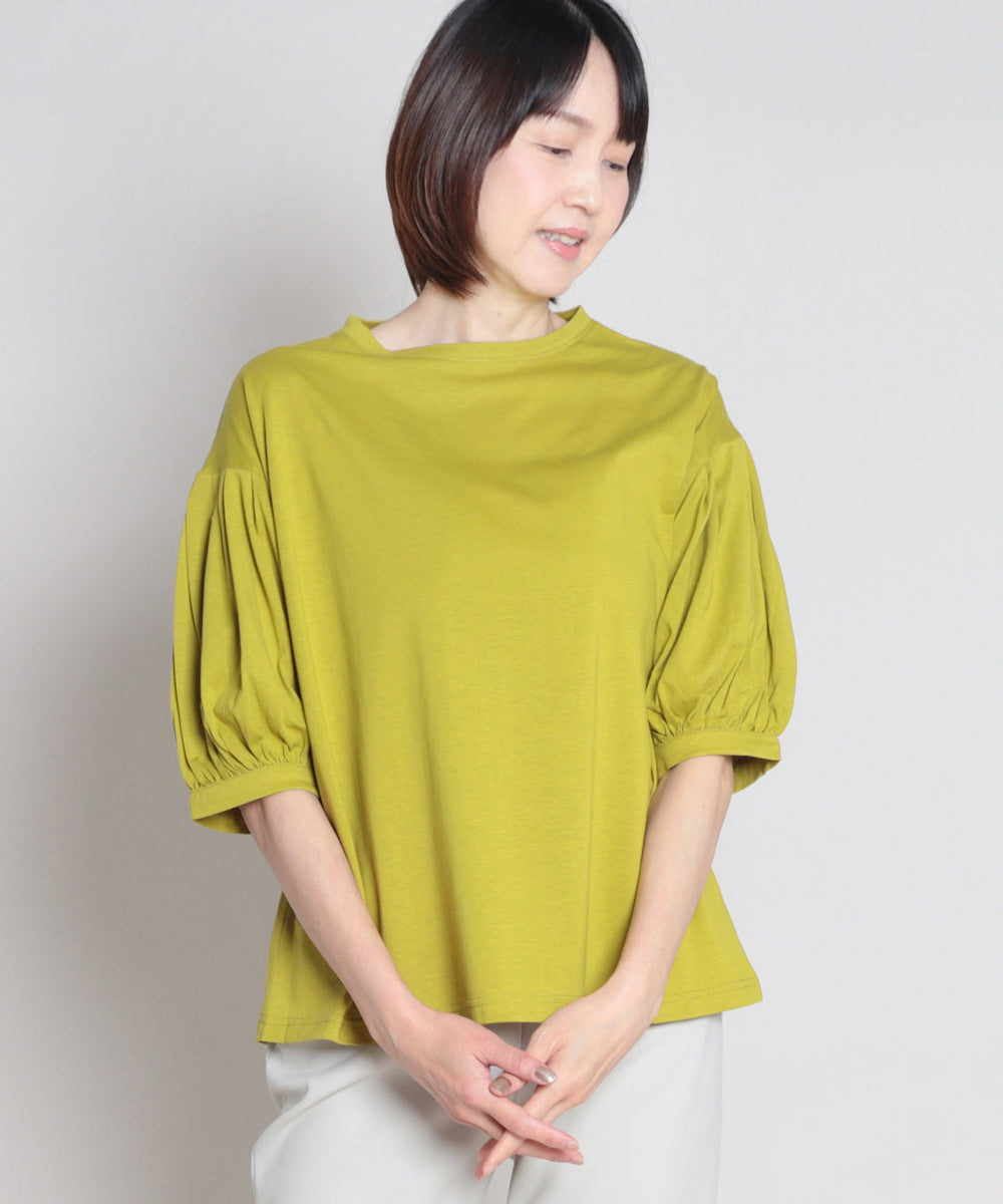 かぐれ 新品 今季 2025春夏 薄手 半袖 フリルスリーブプルオーバー