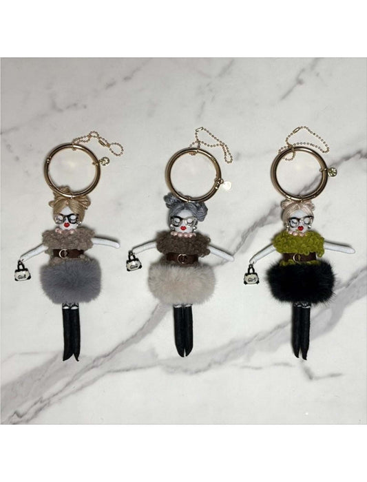 ポンポンスカートメガネちゃんチャーム