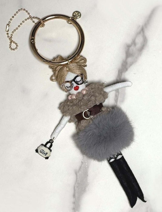 ポンポンスカートメガネちゃんチャーム