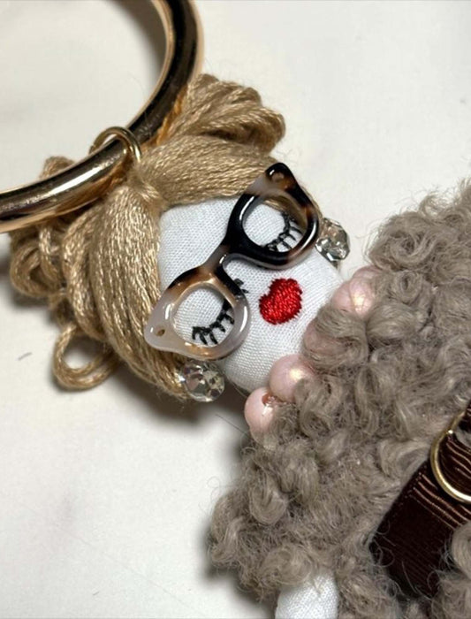 ポンポンスカートメガネちゃんチャーム