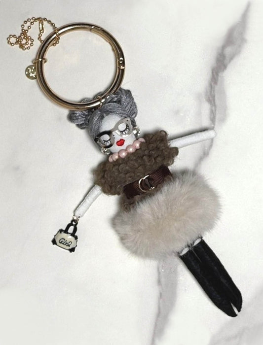 ポンポンスカートメガネちゃんチャーム