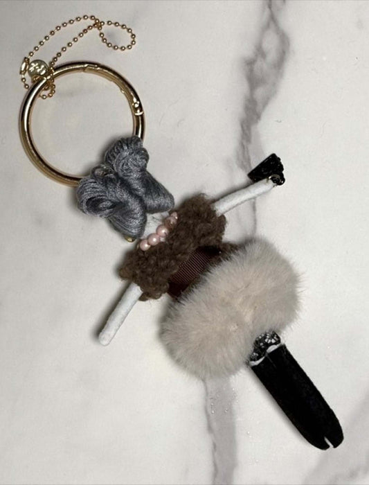 ポンポンスカートメガネちゃんチャーム