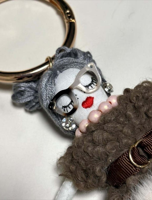 ポンポンスカートメガネちゃんチャーム