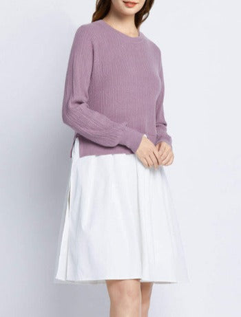 ニット異素材切替えワンピース