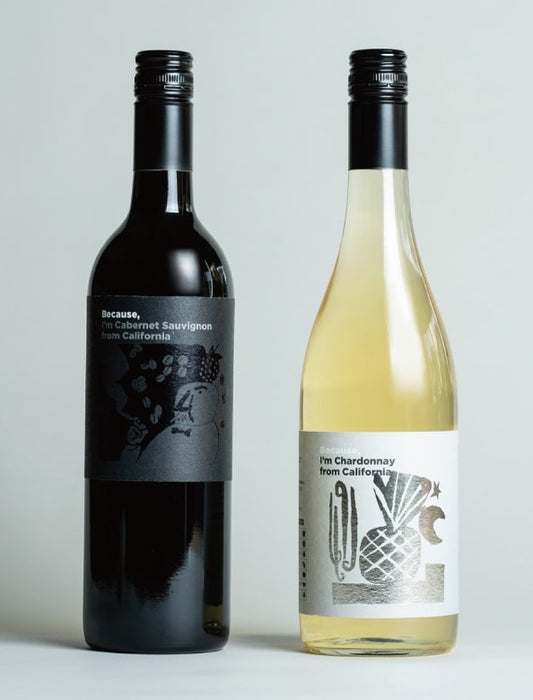 【メーカー直送(送料込)】＜Firadis＞『ビコーズ』カリフォルニア白ワイン＆赤ワインセット（750ml×2本）