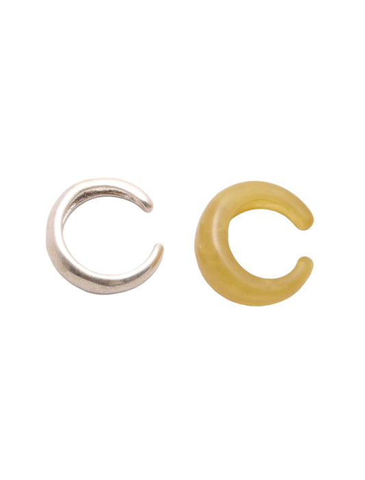 ＜BUTTON&CUFFLINKS(コトモノマルシェ)＞マット×アクリル setイヤーカフ