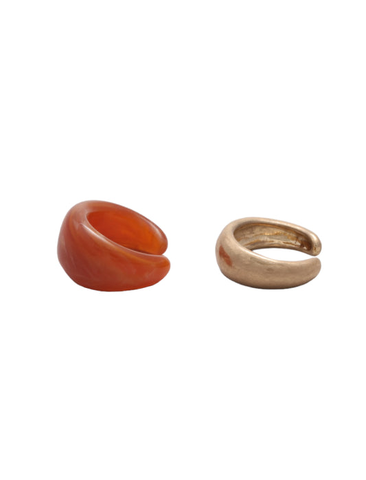 ＜BUTTON&CUFFLINKS(コトモノマルシェ)＞マット×アクリル setイヤーカフ
